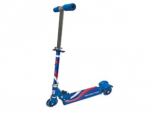 Трехколесный складной самокат со светящимися колесами, синий (Next, KS229 BLUEsim)